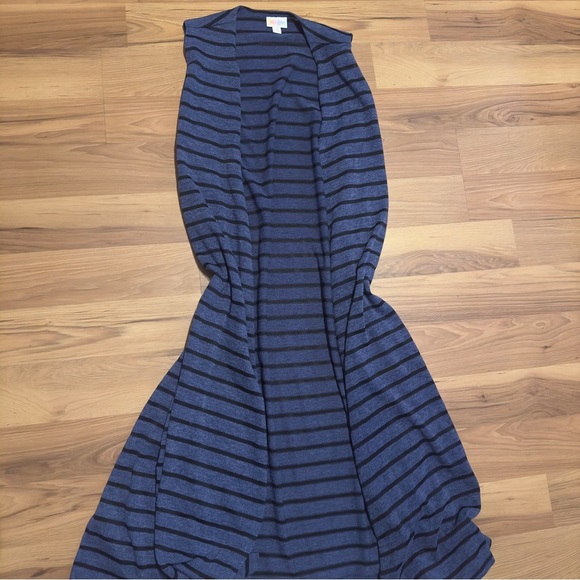 LuLaRoe Navy and Black Striped Dress - Picture 8 of 8